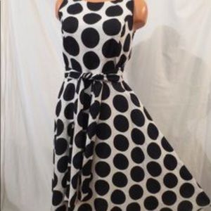 Talbots Linen Dress Tie Waist Sleeveless Lined